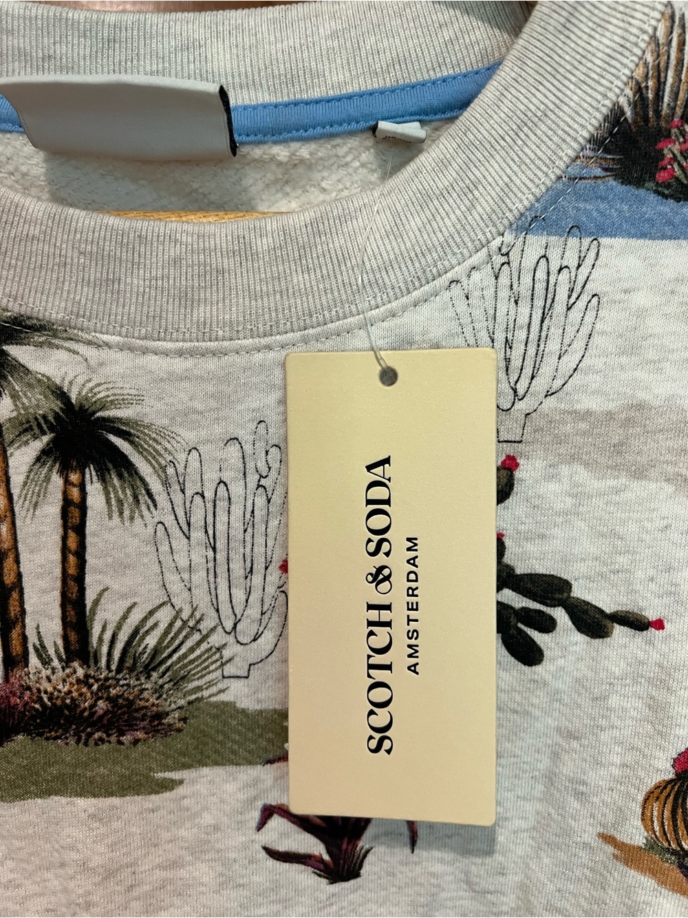 Scotch & Soda Men’s Desert Print Crewneck Sweater - Light Tan Cream - Picture 2 of 6